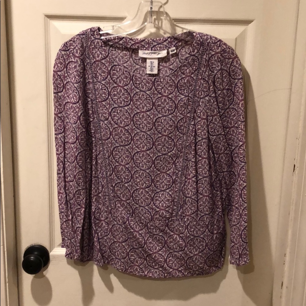 Purple print long sleeve